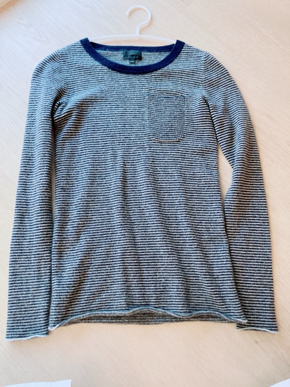 J.Crew Italian Cashmere Striped Crewneck Shirt Long-Sleeve